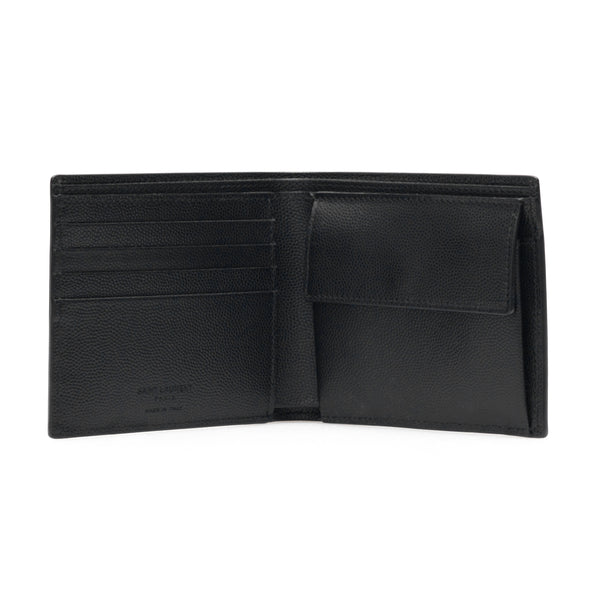 SAINT LAURENT Grain de Poudre leather bi-fold wallet