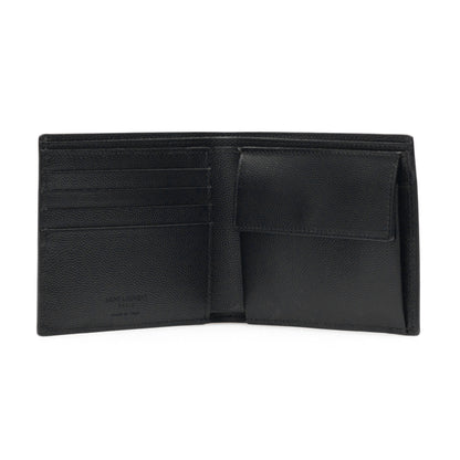 SAINT LAURENT Grain de Poudre leather bi-fold wallet