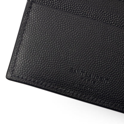 SAINT LAURENT Grain de Poudre leather bi-fold wallet