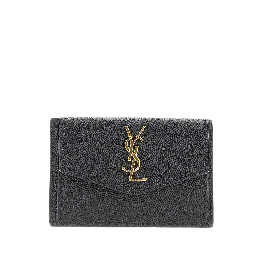 SAINT LAURENT Uptown' Grain de Poudre leather card case