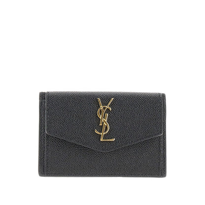 SAINT LAURENT Uptown' Grain de Poudre leather card case