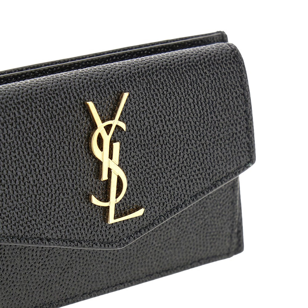 SAINT LAURENT Uptown' Grain de Poudre leather card case