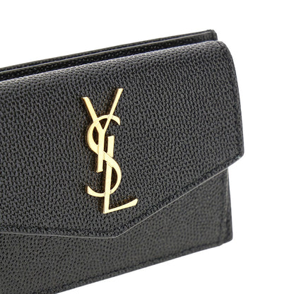 SAINT LAURENT Uptown' Grain de Poudre leather card case