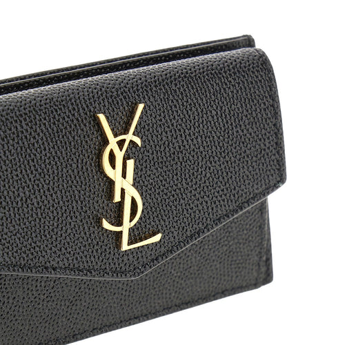 SAINT LAURENT Uptown' Grain de Poudre leather card case