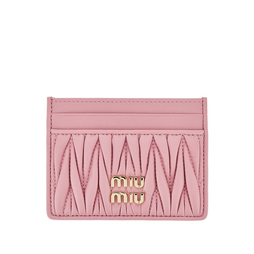 Miu Miu Matelassé nappa leather cardholder