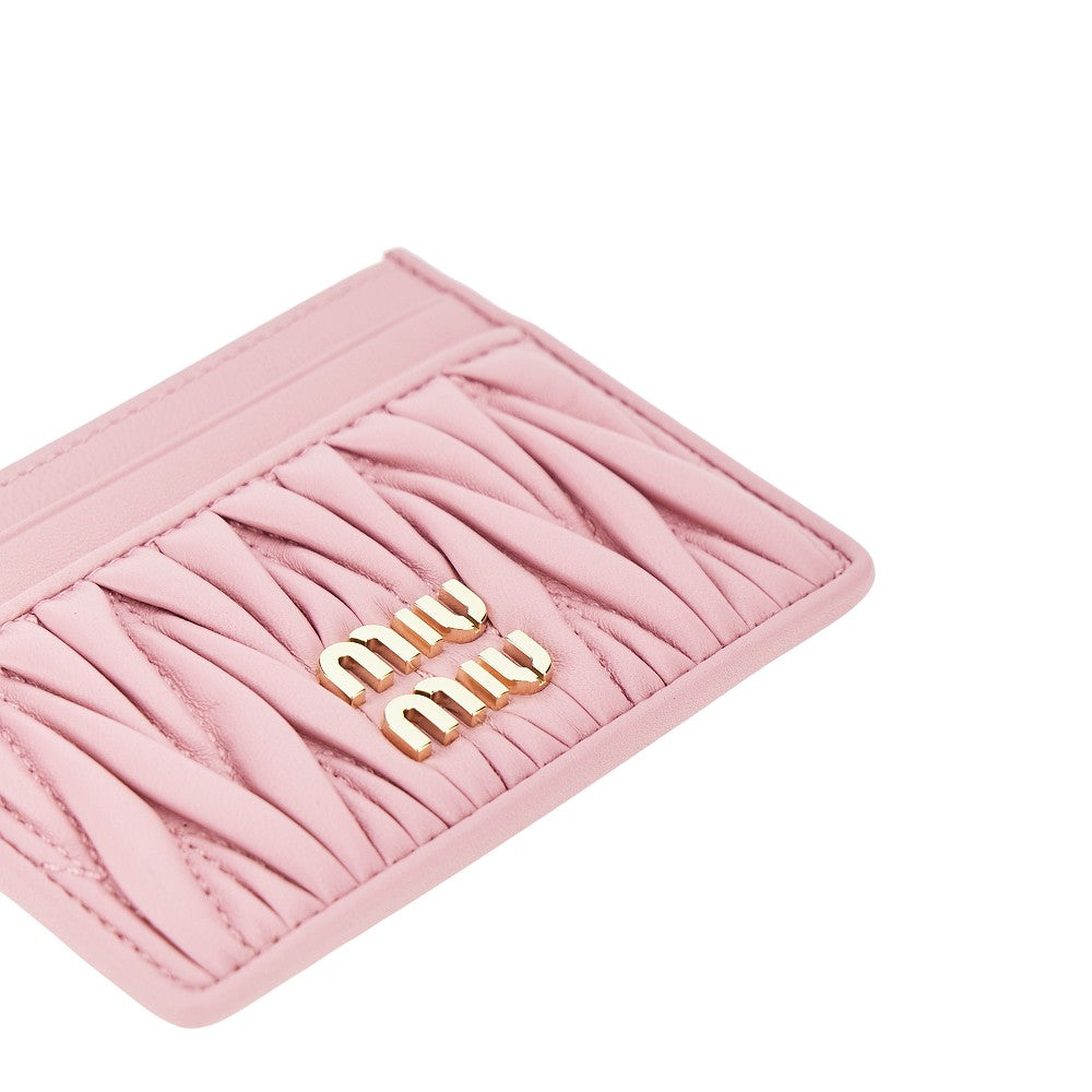 Miu Miu Matelassé nappa leather cardholder