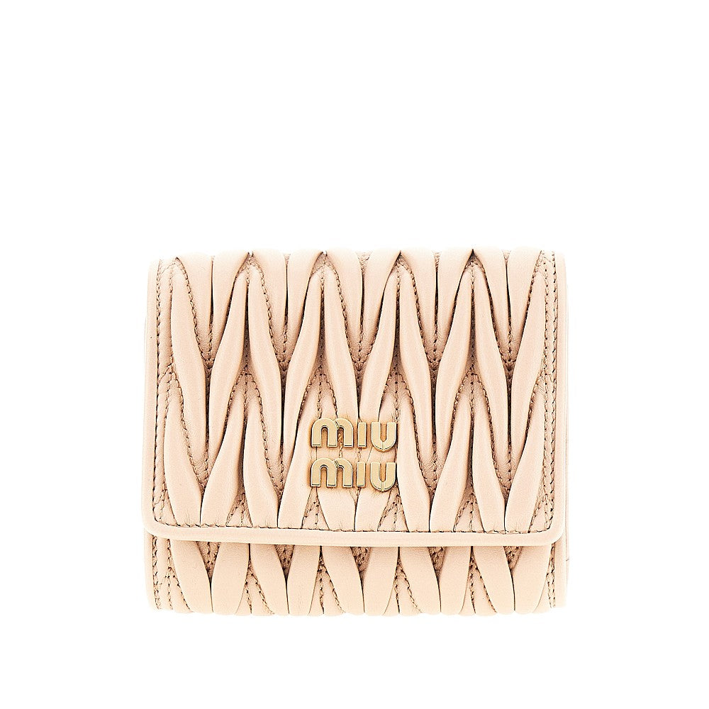 MIU MIU Matelassé nappa leather twi-fold wallet