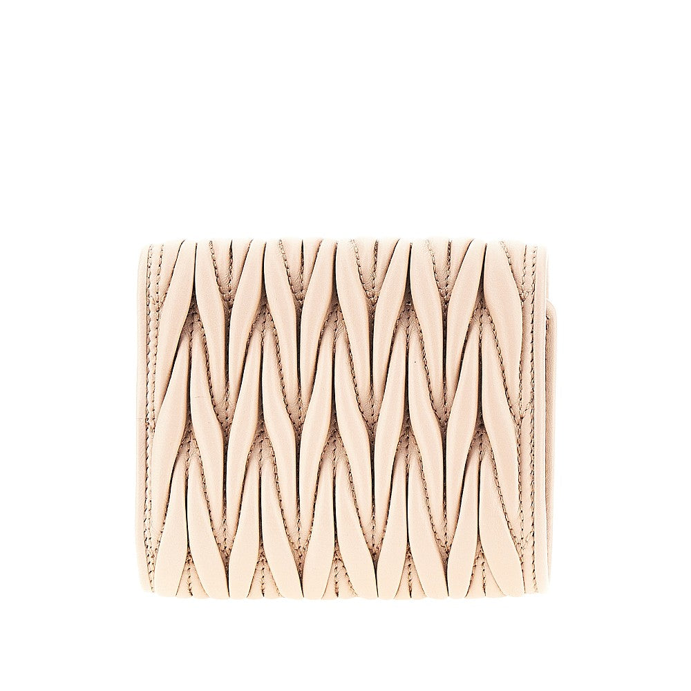 MIU MIU Matelassé nappa leather twi-fold wallet