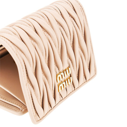 MIU MIU Matelassé nappa leather twi-fold wallet