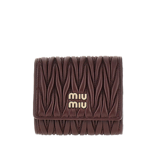 MIU MIU Matelassé nappa leather twi-fold wallet