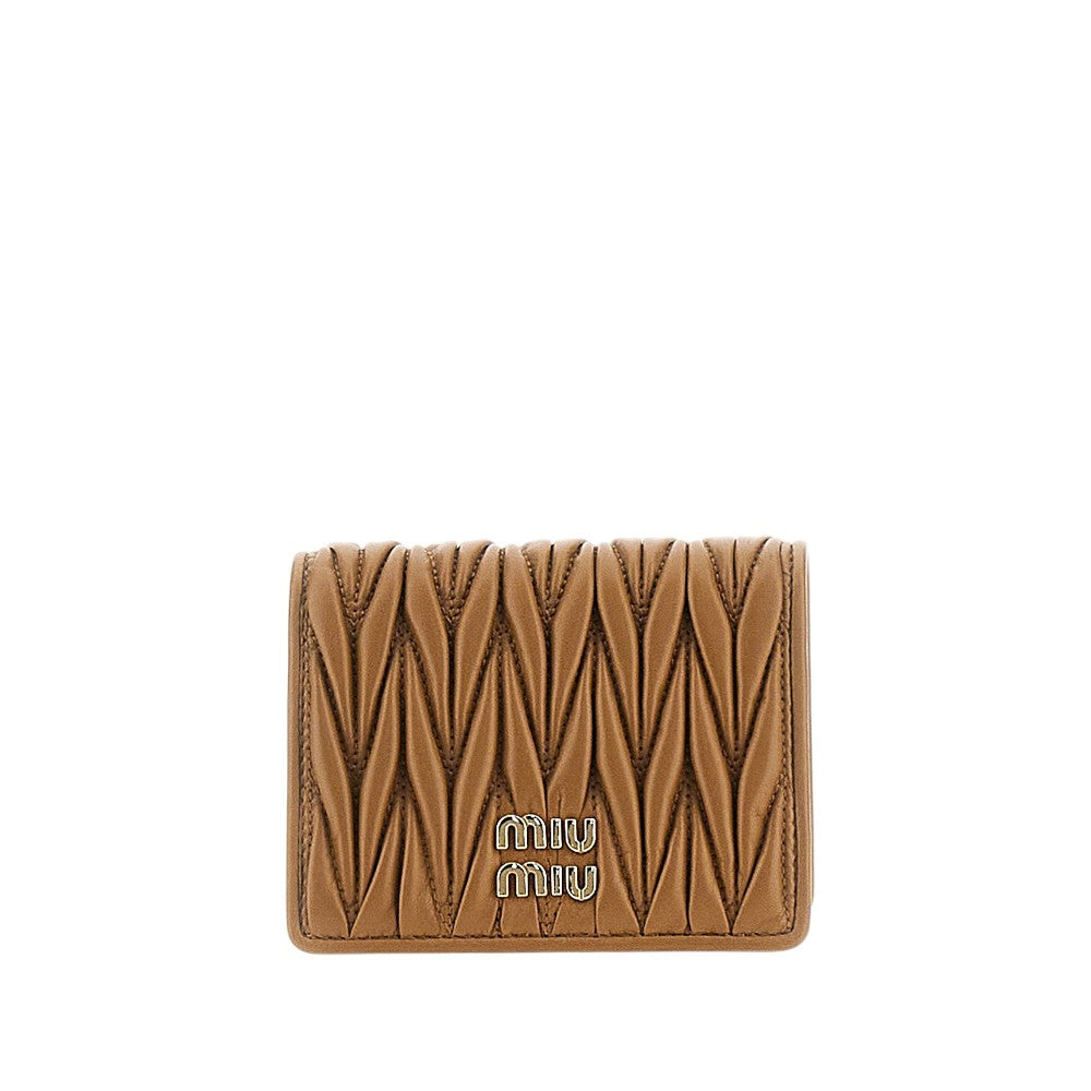 MIU MIU Matelassé nappa leather bi-fold wallet