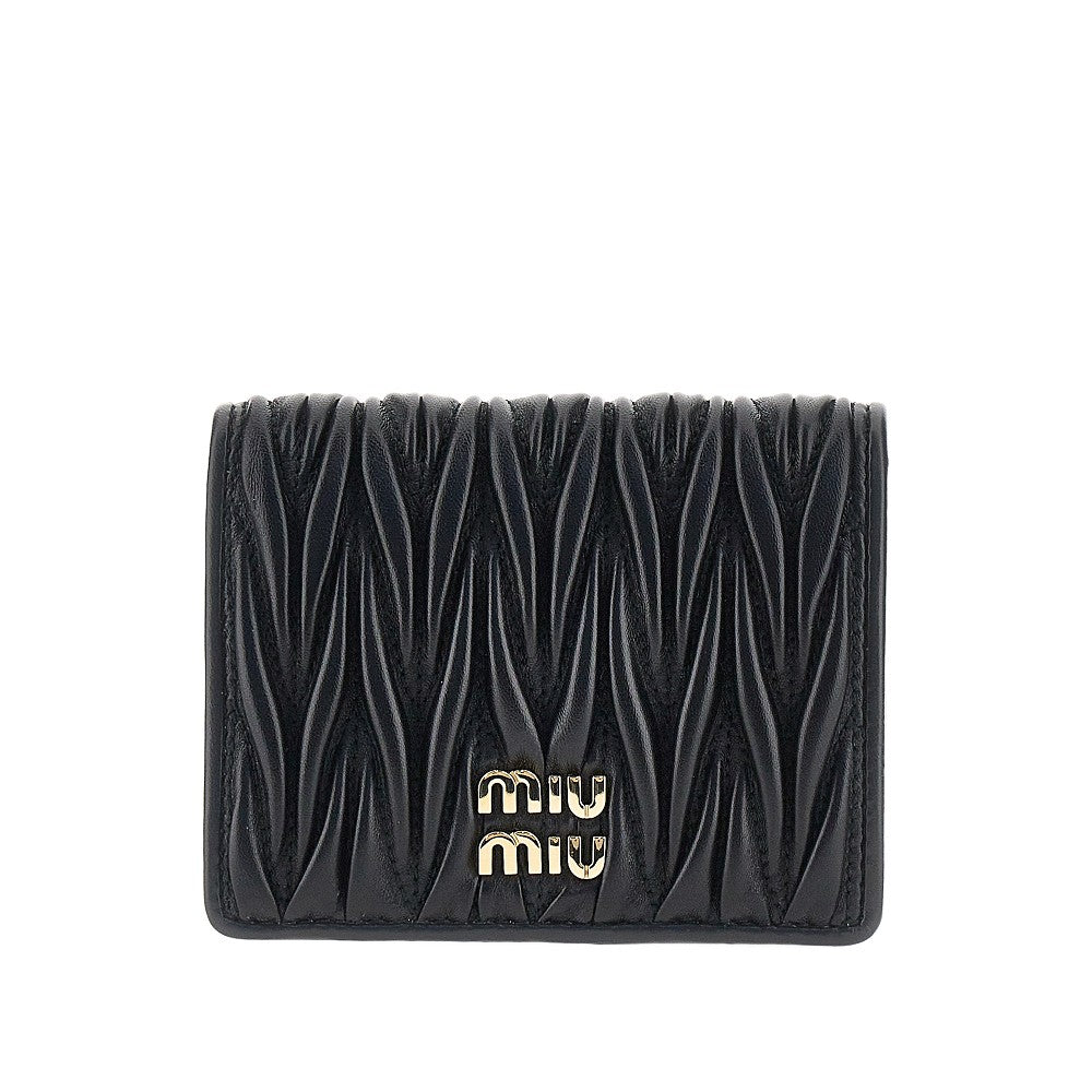 MIU MIU Matelassé nappa leather bi-fold wallet