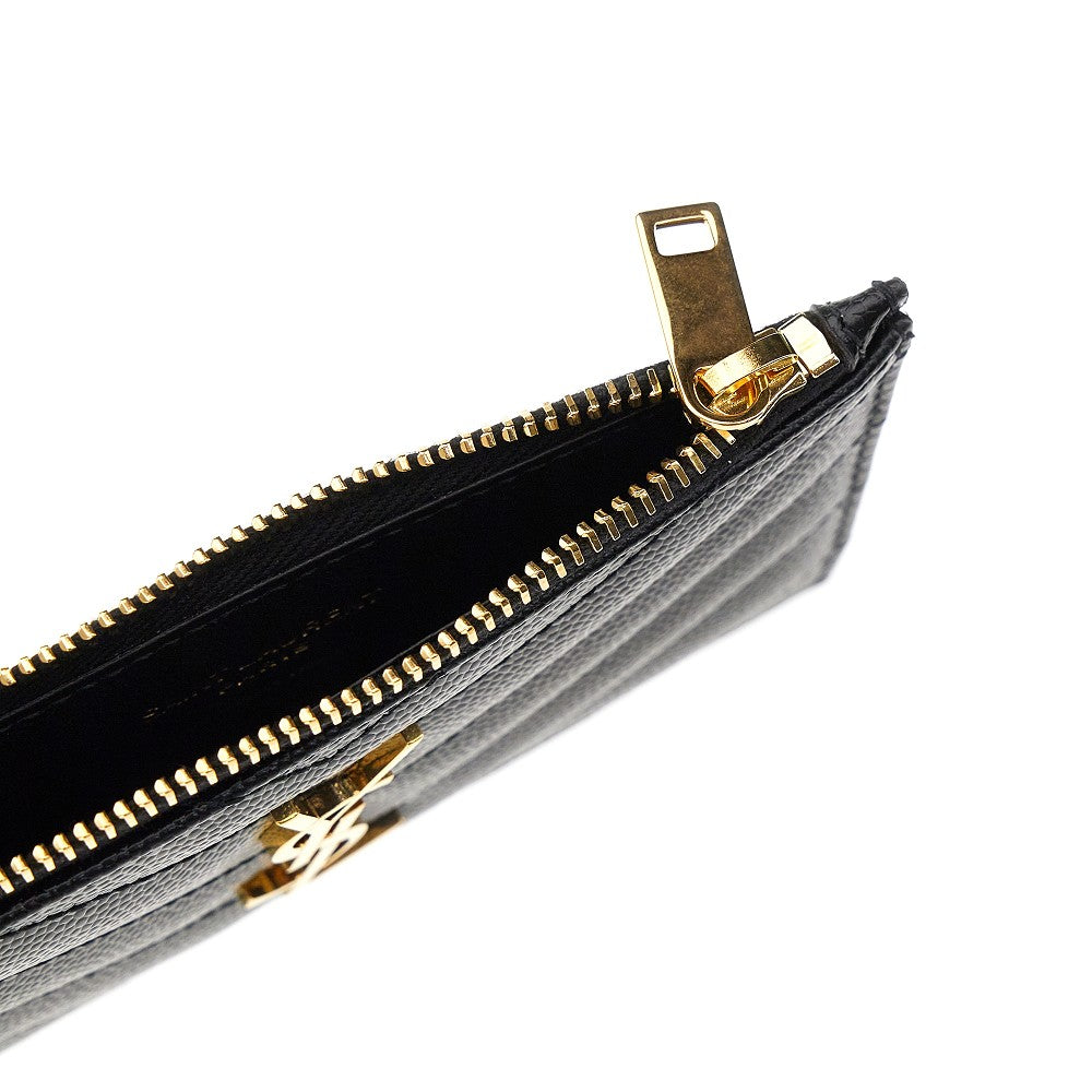 SAINT LAURENT Cassandre' grained leather cardholder pouch