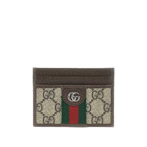 GUCCI Leather and GG Supreme 'Ophidia' cardholder