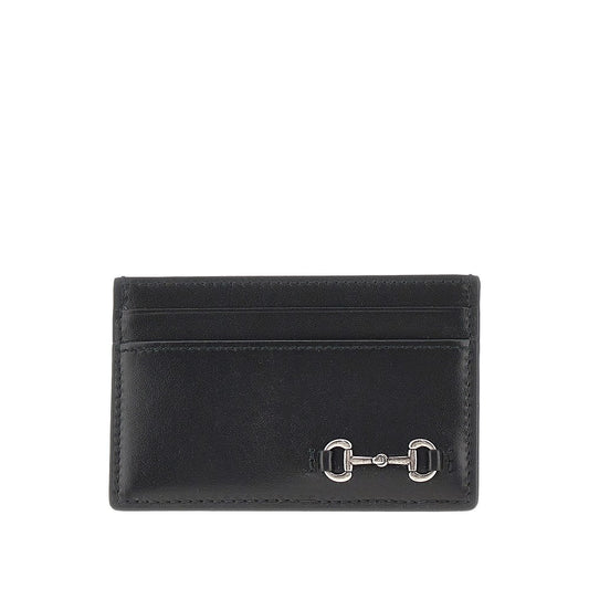 GUCCI Leather cardholder with Horsebit detail