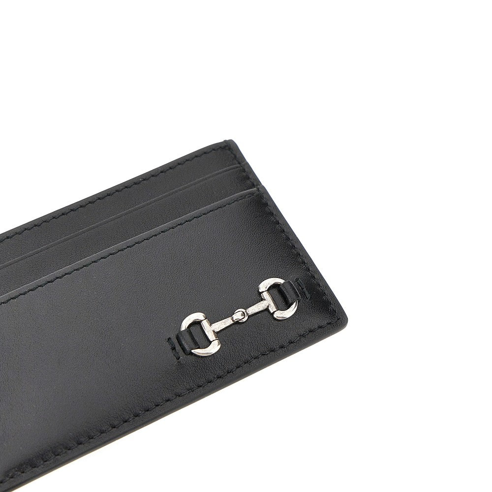 GUCCI Leather cardholder with Horsebit detail