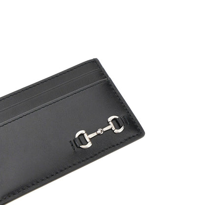 GUCCI Leather cardholder with Horsebit detail