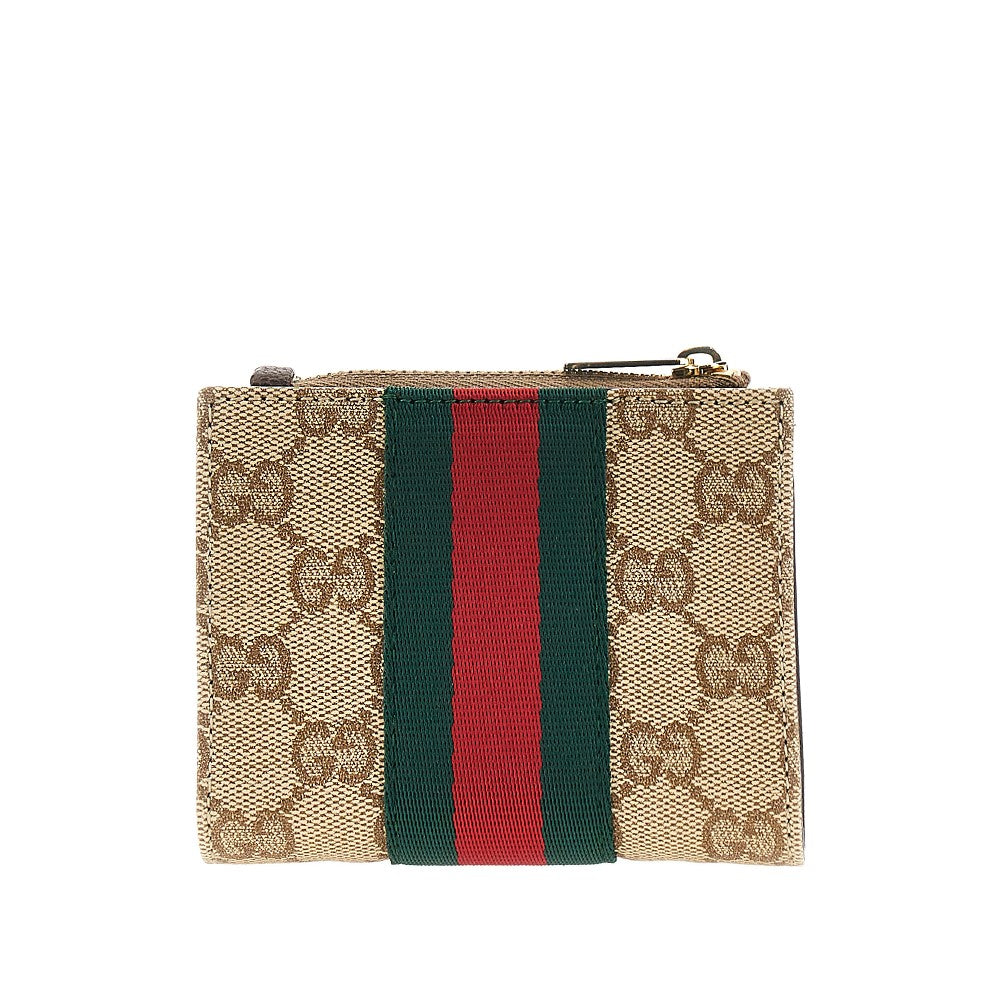GUCCI GG fabric wallet with Web Ribbon
