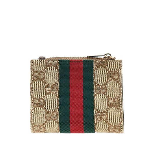 GUCCI GG fabric wallet with Web Ribbon