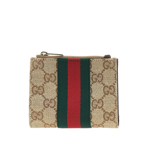 GUCCI GG fabric wallet with Web Ribbon