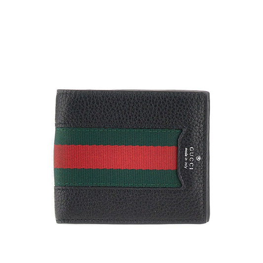 Gucci Web intarsia leather bi-fold wallet