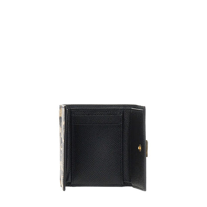 DOLCE&GABBANA Leopard-print leather french flap wallet