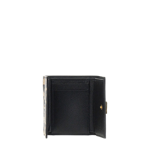 DOLCE&GABBANA Leopard-print leather french flap wallet