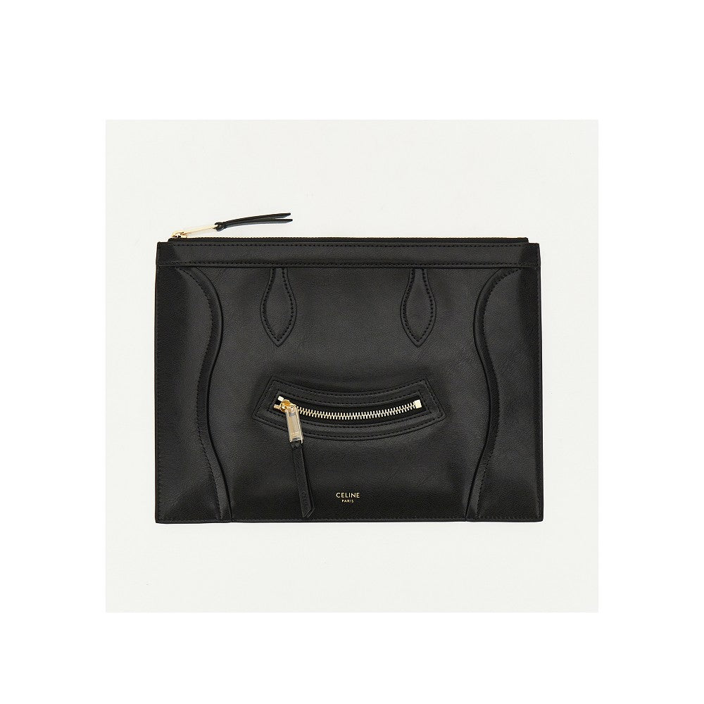 CELINE Leather medium pouch