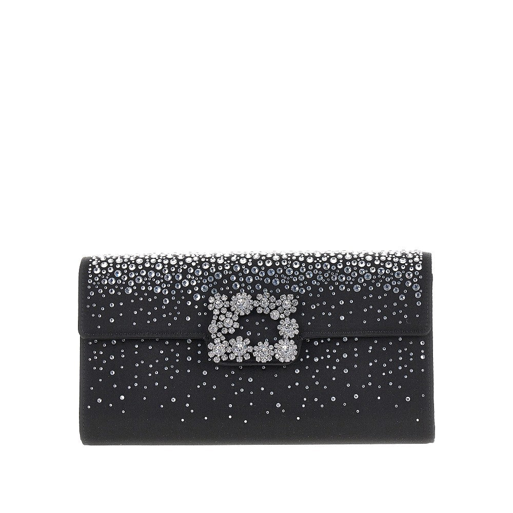 ROGER VIVIER Efflorescence' satin pouch with rhinestones