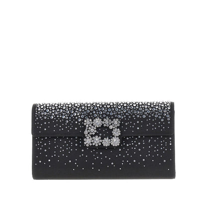 ROGER VIVIER Efflorescence' satin pouch with rhinestones