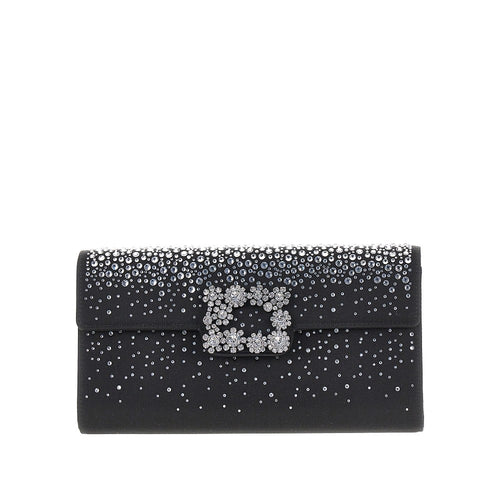 ROGER VIVIER Efflorescence' satin pouch with rhinestones