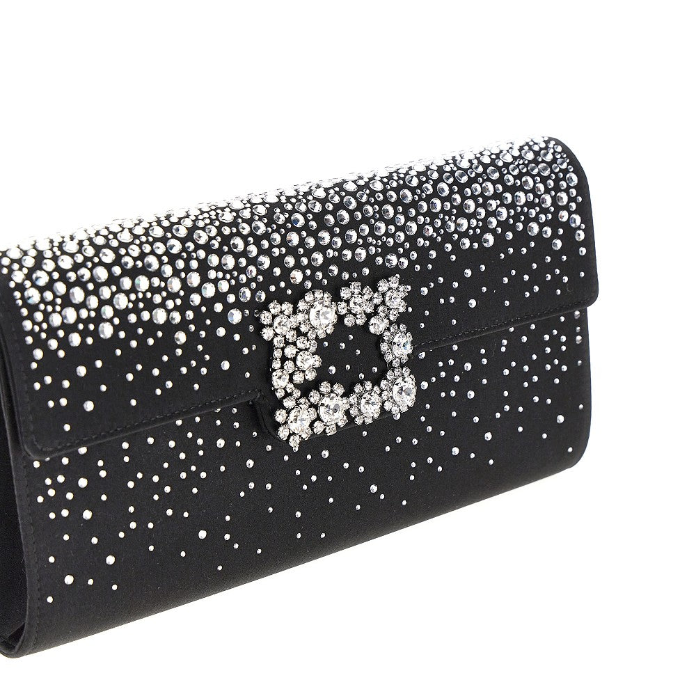 ROGER VIVIER Efflorescence' satin pouch with rhinestones