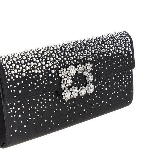 ROGER VIVIER Efflorescence' satin pouch with rhinestones