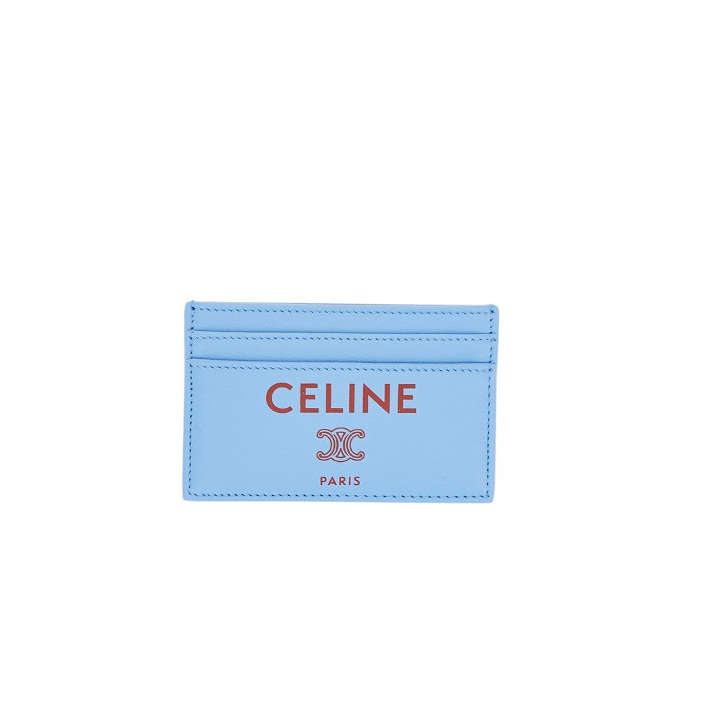 CELINE Logo print leather cardholder