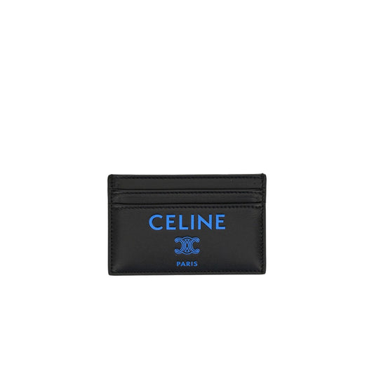 CELINE Logo print leather cardholder