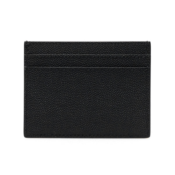 Saint Laurent Grain de Poudre leather cardholder