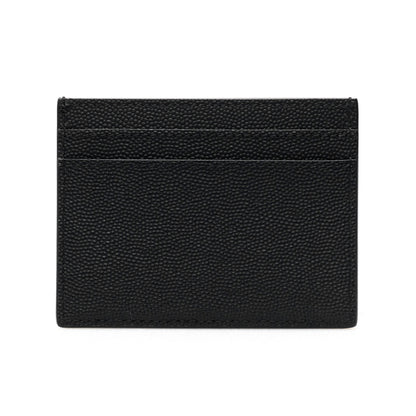 Saint Laurent Grain de Poudre leather cardholder