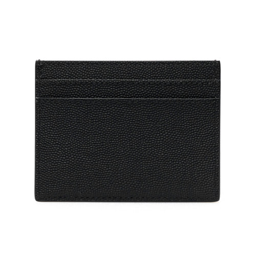 Saint Laurent Grain de Poudre leather cardholder