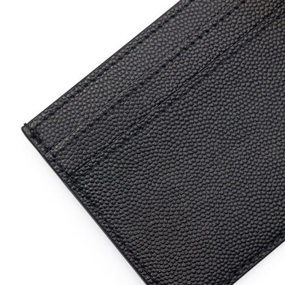 Saint Laurent Grain de Poudre leather cardholder