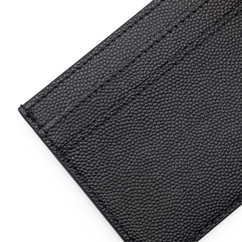 Saint Laurent Grain de Poudre leather cardholder