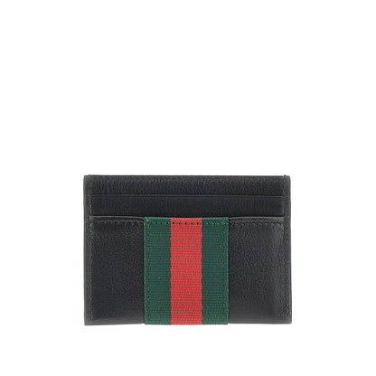 GUCCI Leather cardholder with Web detail