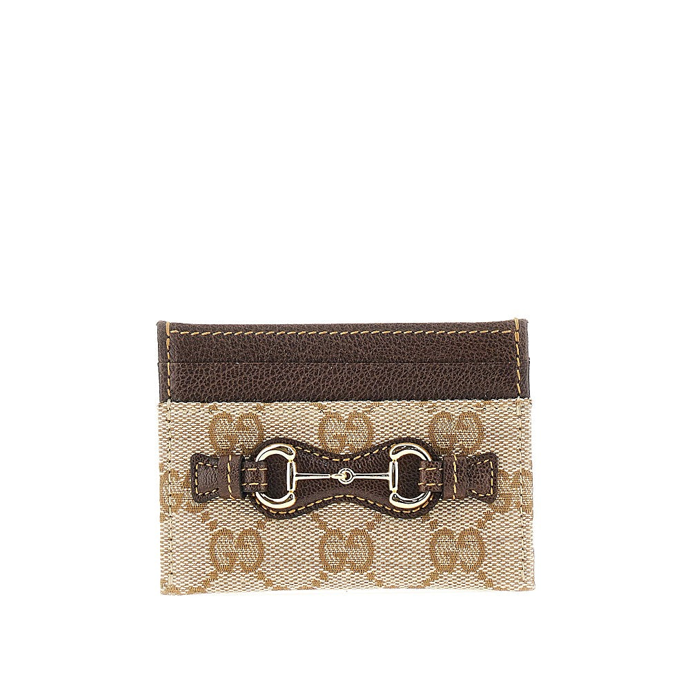 Gucci GG canvas cardholder with Horsebit