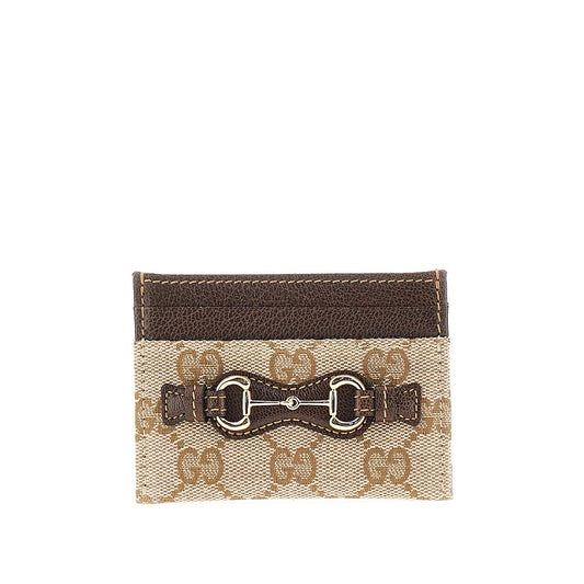 Gucci GG canvas cardholder with Horsebit