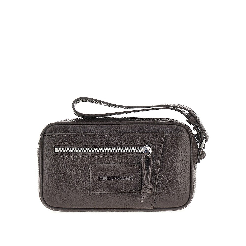 EMPORIO ARMANI Grained leather pouch