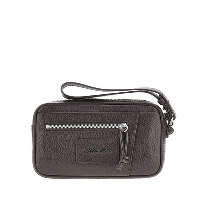 EMPORIO ARMANI Grained leather pouch