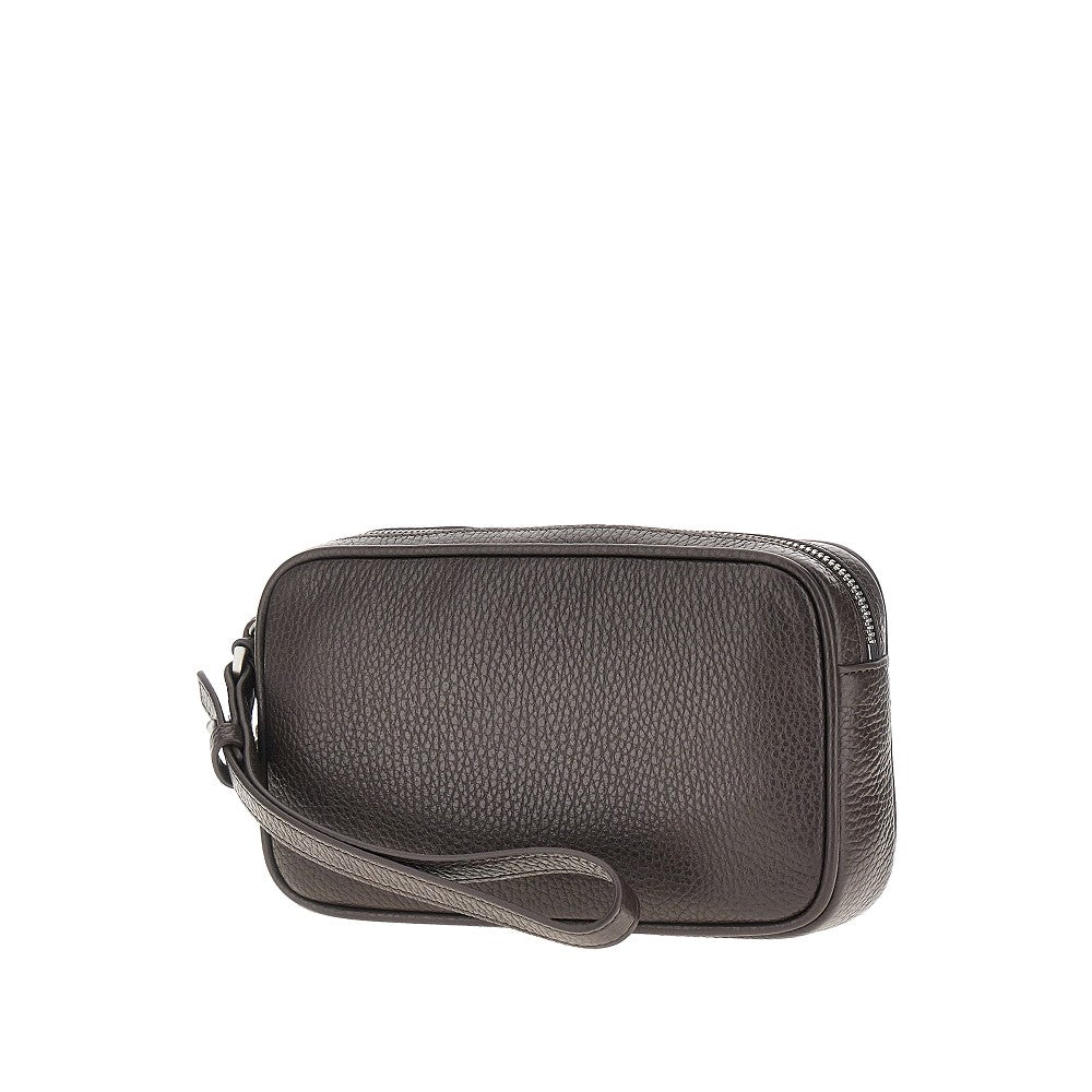 EMPORIO ARMANI Grained leather pouch