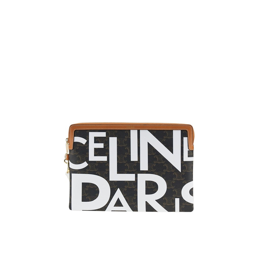 Celine Logo print Triomphe canvas small pouch
