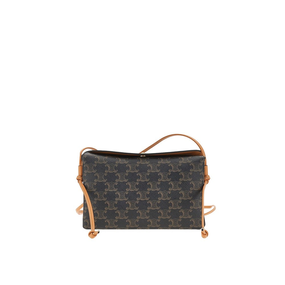 CELINE Triomphe canvas 'Trio Flap' bag