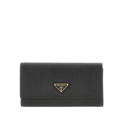 PRADA Saffiano leather clutch with triangle logo