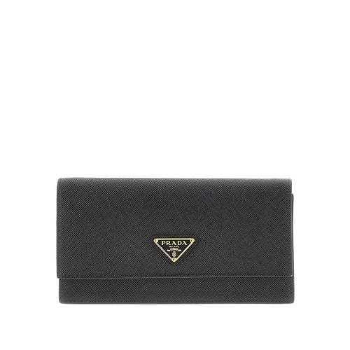 PRADA Saffiano leather clutch with triangle logo